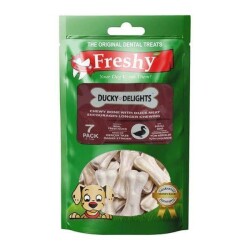 Freshy Ördek Etiyle Kaplanmış Doğal Dana Derisinden Çiğneme Kemiği 105 gr - Freshy
