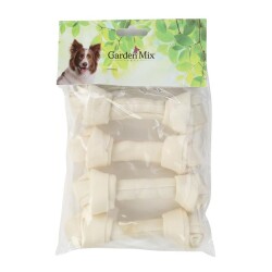 Garden Mix Beyaz Düğümlü Deri Kemik 5-5,5” – 4'lü - Garden Mix