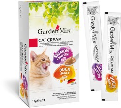 Garden Mix Kedi Kreması XXL Somon + Ördek 15 gr X 24 Adet - Garden Mix