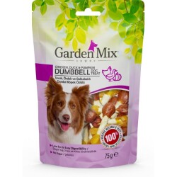 Garden Mix Tavuk Ördek ve Balkabaklı Dambıl Köpek Ödülü 75 gr - Garden Mix