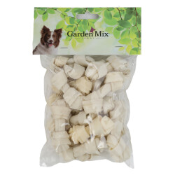 Garden Mix Beyaz Düğümlü Deri Kemik 2,5-3” – 20'li - Garden Mix