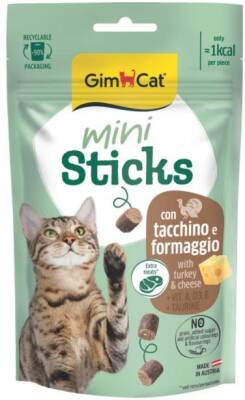 Gimcat Mini Sticks Hindili ve Peynirli Kedi Ödül Çubukları 50gr - 1