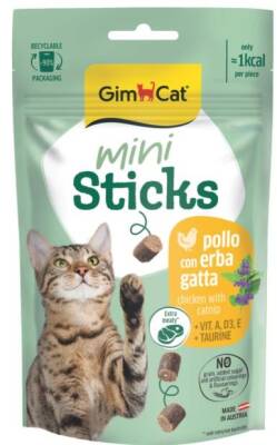 Gimcat Mini Sticks Kedi Otlu ve Tavuklu Ödül Çubukları 50gr - 1