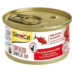 Gimcat Shinycat SF Fileto Tuna Balıklı ve Domatesli Kedi Konservesi 70 gr - Gimcat