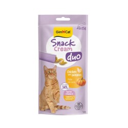 Gimcat Snack Cream Duo Tavuklu & Balkabaklı Kedi Ödülü 6x15gr - GimCat