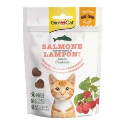 Gimcat Somonlu ve Ahududulu Tahılsız Şekersiz Çıtır Kedi Ödül Maması 60 gr - Gimcat
