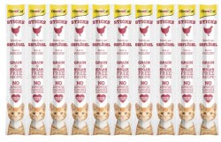 GimCat Sticks Tahılsız Kümes Hayvanlı Ödül Çubuğu 10'lu - GimCat