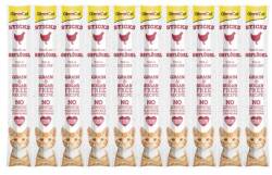 GimCat Sticks Tahılsız Kümes Hayvanlı Ödül Çubuğu 10'lu - GimCat
