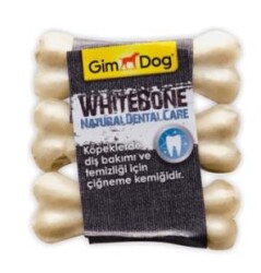 Gimdog Mordimi Beyaz Press Köpek Kemiği 9 cm 3 Adet - Gimdog