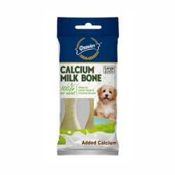 Gnawlers Kalsiyumlu Sütlü Köpek Ödül Kemiği L 10 cm 2'li 110 gr - Gnawlers
