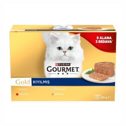 Gourmet Gold Kıyılmış Karışık Çeşitli Yetişkin Kedi Konservesi 85 gr 12 AL 9 ÖDE - Gourmet Gold
