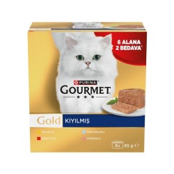 Gourmet Gold Kıyılmış Karışık Çeşitli Yetişkin Kedi Konservesi 85 gr 8 AL 6 ÖDE - Gourmet Gold