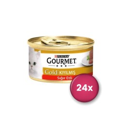 Gourmet Gold Kıyılmış Sığır Etli Yetişkin Kedi Konservesi 24 X 85 gr - Gourmet Gold
