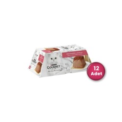 Gourmet Gold Revelations Somon Balıklı Etli Ezme Yetişkin Kedi Konservesi 2 X 57 gr 12'li Paket - Gourmet Gold