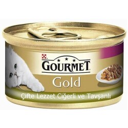 Gourmet Gold Soslu Ciğerli ve Tavşanlı Yetişkin Kedi Konservesi 85 gr - Gourmet Gold
