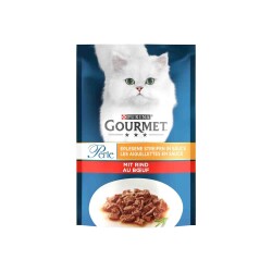 Gourmet Perle Pouch Parça Etli Izgara Sığır Etli Yetişkin Kedi Konservesi 85 gr - Gourmet Perle