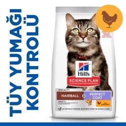 Hill's SCIENCE PLAN Tüy Yumağı Önleyici Mükemmel Tüyler İçin Tavuklu Kedi Maması 1,5 kg - 1