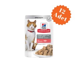 Hill's SCIENCE PLAN Gravy Sterilesed Kısırlaştırılmış Somonlu Yaş Kedi Maması 85 Gr x 12 Adet - Hill's Science Plan