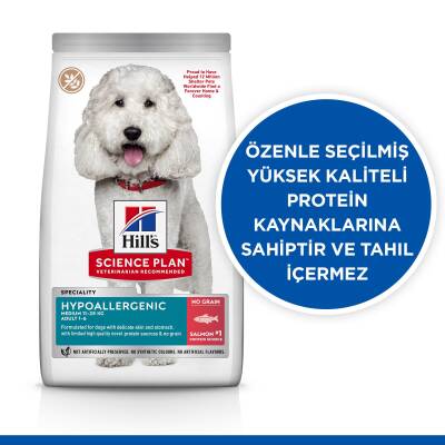 Hill's SCIENCE PLAN Hypoallergenic Somonlu Orta Irk Yetişkin Köpek Maması 2,5 kg - 2