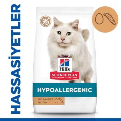 Hill's SCIENCE PLAN Hypoallergenic Yumurta ve Böcek Proteinli Yetişkin Kedi Maması 7 Kg - 1