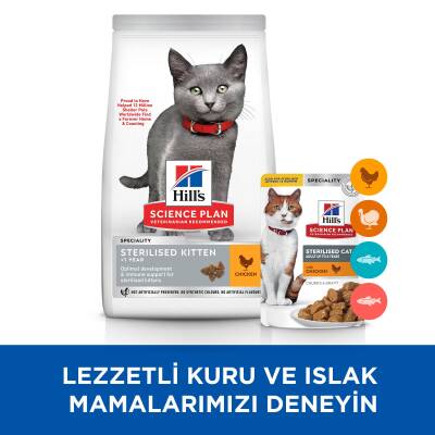Hill's SCIENCE PLAN Kısırlaştırılmış Tavuklu Yavru Kedi Maması 1,5 kg - 2