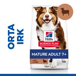 Hill's SCIENCE PLAN +7 Yaşlı Orta Irk Kuzulu ve Pirinçli Köpek Maması 12 kg + 2 kg - Hill's Science Plan