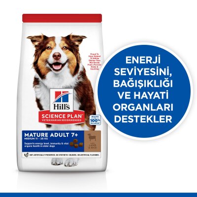 Hill's SCIENCE PLAN +7 Yaşlı Orta Irk Kuzulu ve Pirinçli Köpek Maması 14 kg - 4