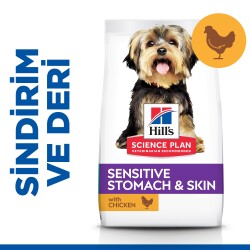 Hill's SCIENCE PLAN Hassas Mide & Deri Yetişkin Küçük ve Mini Irk Tavuklu Köpek Maması 1,5 kg - Hill's Science Plan