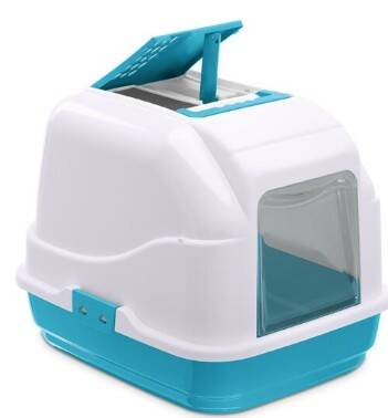 Imac Easy Cat Filtreli Kapılı Kedi Tuvalet Kabı Mavi - 1
