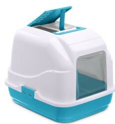 Imac Easy Cat Filtreli Kapılı Kedi Tuvalet Kabı Mavi - Imac