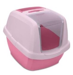 Imac Maddy Junior Üstü Açılabilen Kapalı Kedi Tuvaleti Pembe - Imac