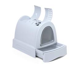 Imac Zuma Buz Mavisi Çekmeceli Kapalı Kedi Tuvaleti 40 X 42,5 X 56 cm - Imac