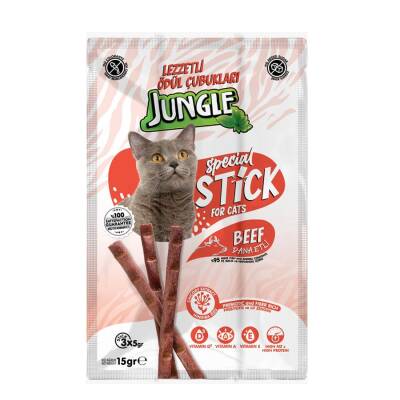 Jungle Kedi Stick Dana Etli Kedi Ödül Maması 3 X 5 gr - 1