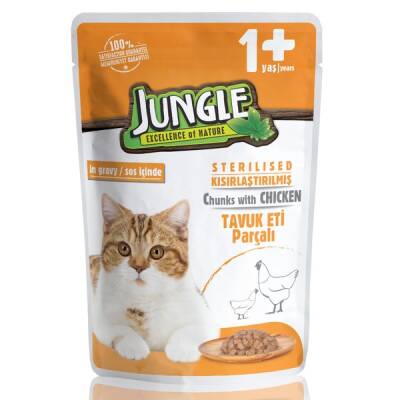 Jungle Pouch Jöleli Tavuklu Kısırlaştırılmış Kedi Konservesi 100 Gr - 1