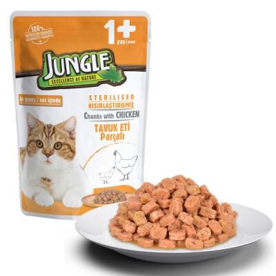 Jungle Pouch Jöleli Tavuklu Kısırlaştırılmış Kedi Konservesi 100 Gr - 2