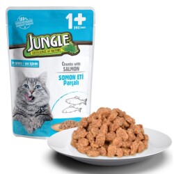 Jungle Pouch Somon Parçalı Yetişkin Kedi Konservesi 100 Gr - 2