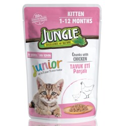 Jungle Pouch Tavuk Eti Parçalı Yavru Kedi Konservesi 100 Gr - Jungle
