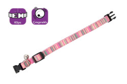 Karlie Çıngıraklı Çizgili Kedi Boyun Tasması 30 cm Pembe - Karlie