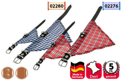 Karlie Deri Bandanalı Boyun Tasması 37 cm Mavi - 1