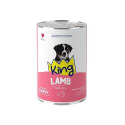 King Sos İçinde Et Parçacıklı Kuzu Etli Yavru Köpek Konservesi 400 gr - King