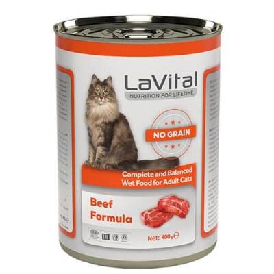 LaVital Biftekli Tahılsız Yetişkin Kedi Konservesi 400 gr - 1