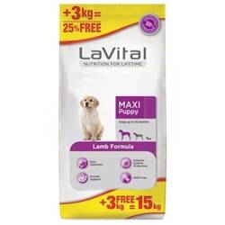 LaVital Kuzu Etli Büyük Irk Yavru Köpek Maması 12 kg + 3 kg - LaVital