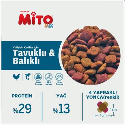 LaMito Mix Adult Cat Tavuklu ve Balıklı Renkli Taneli Yetişkin Kedi Maması 15 kg - 3