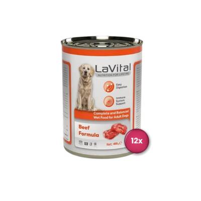 LaVital Adult Biftekli Bağışıklık Sistemi Destekleyici Yetişkin Köpek Konservesi 400 gr X 12 Adet - 1