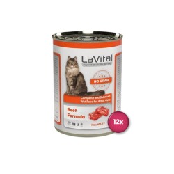 LaVital Adult Tahılsız Biftekli Yetişkin Kedi Konservesi 400 gr X 12 Adet - LaVital