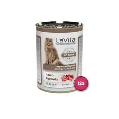 LaVital Adult Tahılsız Kuzu Etli Yetişkin Kedi Konservesi 400 gr X 12 Adet - 1