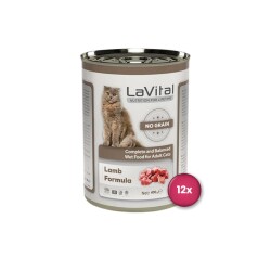 LaVital Adult Tahılsız Kuzu Etli Yetişkin Kedi Konservesi 400 gr X 12 Adet - LaVital