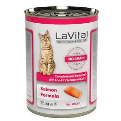LaVital Somonlu Tahılsız Kısır Yetişkin Kedi Konservesi 400 gr - LaVital