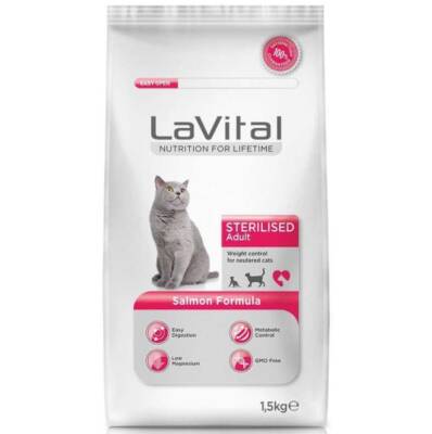 LaVital Somonlu Kısırlaştırılmış Yetişkin Kedi Maması 1,5 kg - 1