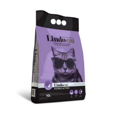Lindocat Double Action Argan Yağı ve Lavanta Kokulu İnce Taneli Bentonit Kedi Kumu 10 Lt - 1